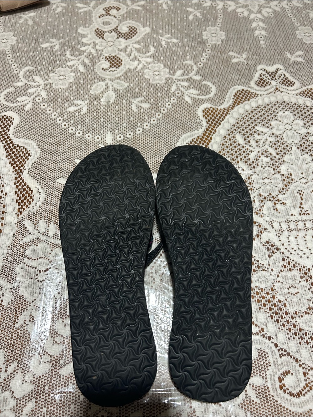 Teva Women’s Black Sandals with Pink and Gray Braided Straps - Picture 2 of 4